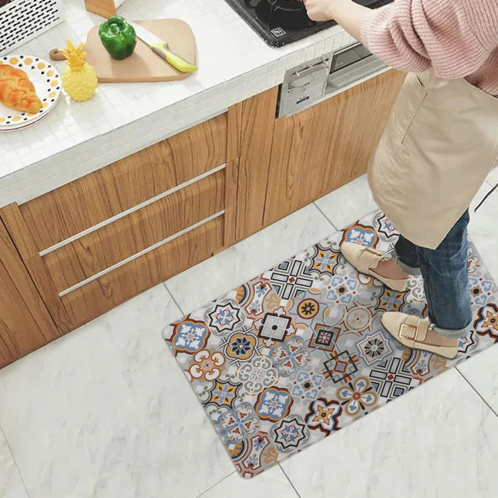 Heavy Duty PVC Design Cushioned Anti-Fatigue Kitchen Mat Waterproof Non-Slip Ergonomic Comfort Rug