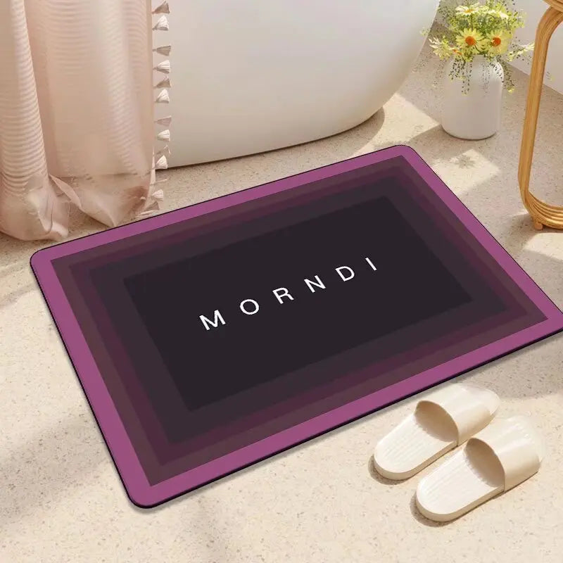 High Quality Anti-Mold Diatom Mud Rubber Bath Mat Custom Shape Water Absorbent Shower Rug for Bathroom