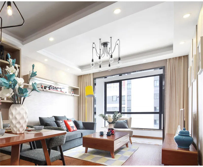 DIY Spider Chandelier Industrial Pendant Lights E27 Modern Ceiling Hanging Lamp Dinning Living Room Courtyard Lighting Fixture