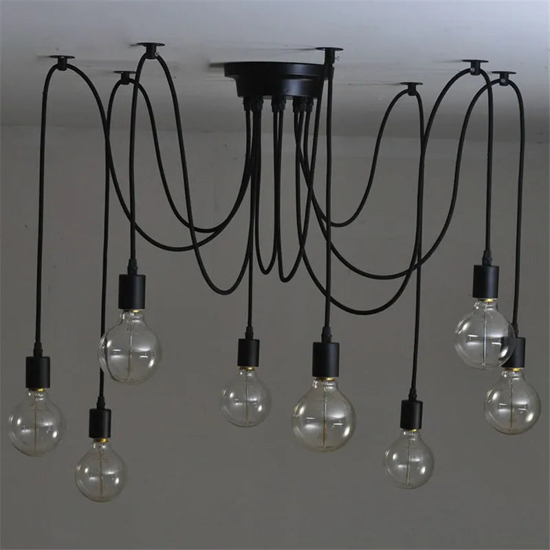DIY Spider Chandelier Industrial Pendant Lights E27 Modern Ceiling Hanging Lamp Dinning Living Room Courtyard Lighting Fixture