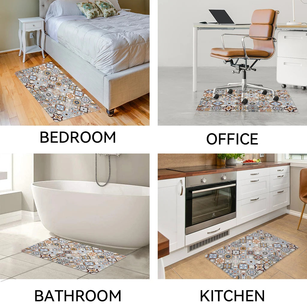 Heavy Duty PVC Design Cushioned Anti-Fatigue Kitchen Mat Waterproof Non-Slip Ergonomic Comfort Rug