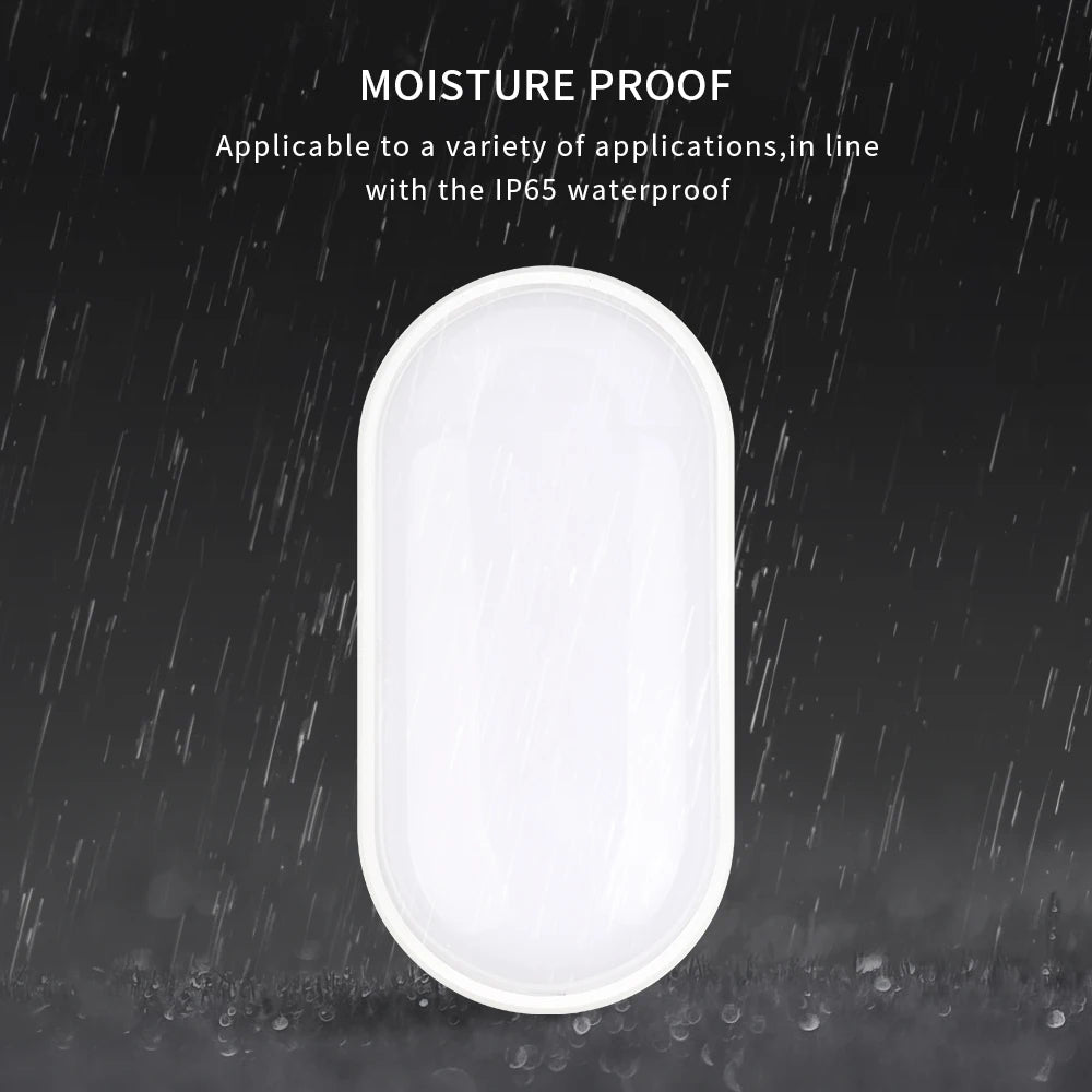 Wall Lamp Moisture-Proof LED Bulkhead Lighting 85V-265V 16W 20W Waterproof Oval/Circular Shape Wall Light For Balcony Bathroom