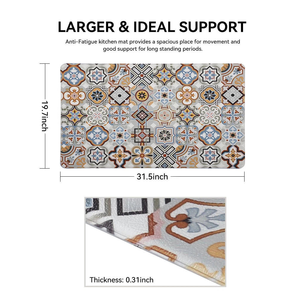 Heavy Duty PVC Design Cushioned Anti-Fatigue Kitchen Mat Waterproof Non-Slip Ergonomic Comfort Rug