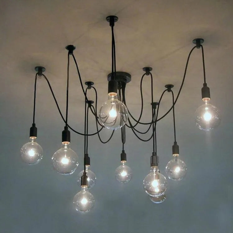 DIY Spider Chandelier Industrial Pendant Lights E27 Modern Ceiling Hanging Lamp Dinning Living Room Courtyard Lighting Fixture
