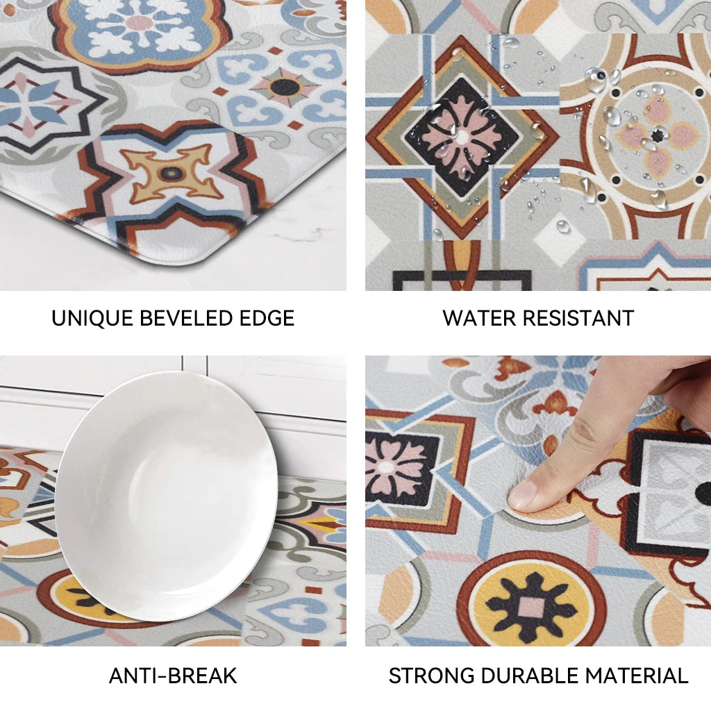 Heavy Duty PVC Design Cushioned Anti-Fatigue Kitchen Mat Waterproof Non-Slip Ergonomic Comfort Rug
