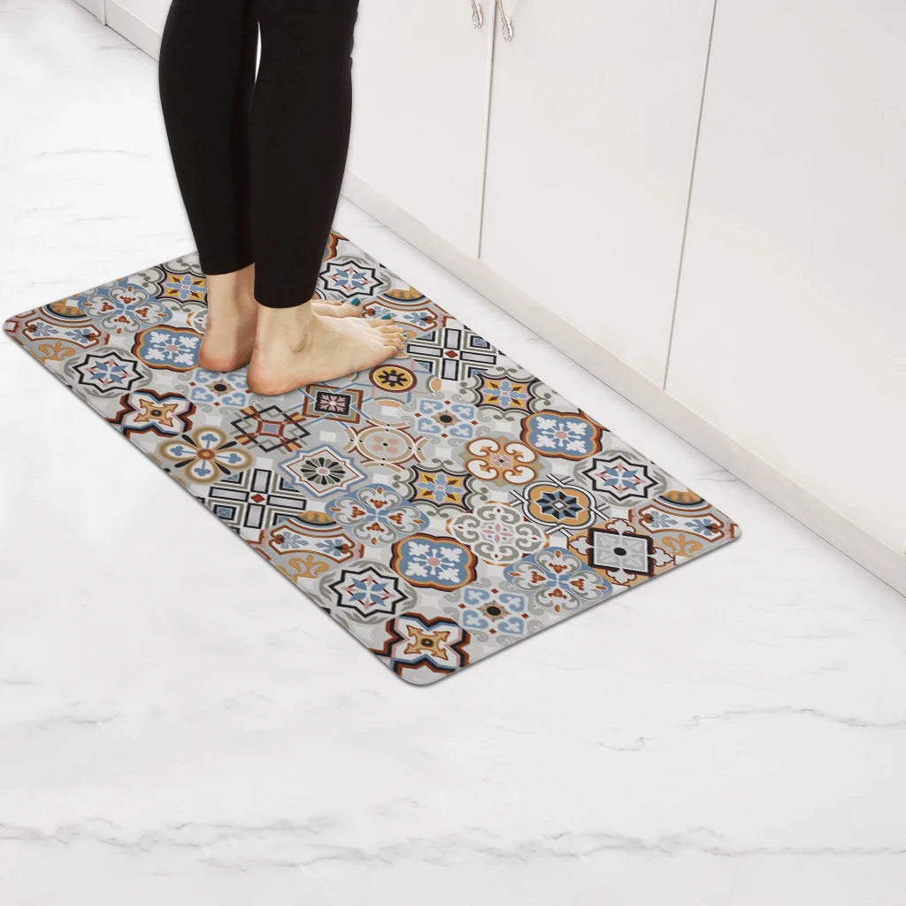 Heavy Duty PVC Design Cushioned Anti-Fatigue Kitchen Mat Waterproof Non-Slip Ergonomic Comfort Rug