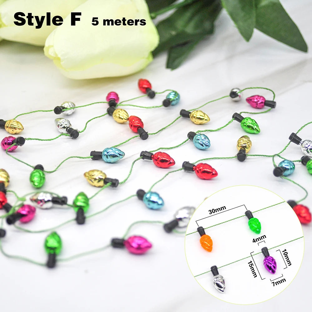 5M Christmas tree DIY Bulbs Garland Christmas Ornaments Home Decoration Xmas wreath Ornaments Christmas Party Decorations