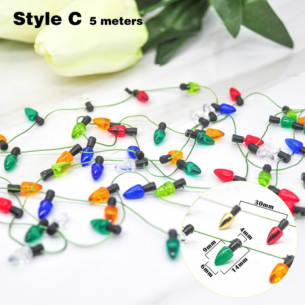 5M Christmas tree DIY Bulbs Garland Christmas Ornaments Home Decoration Xmas wreath Ornaments Christmas Party Decorations