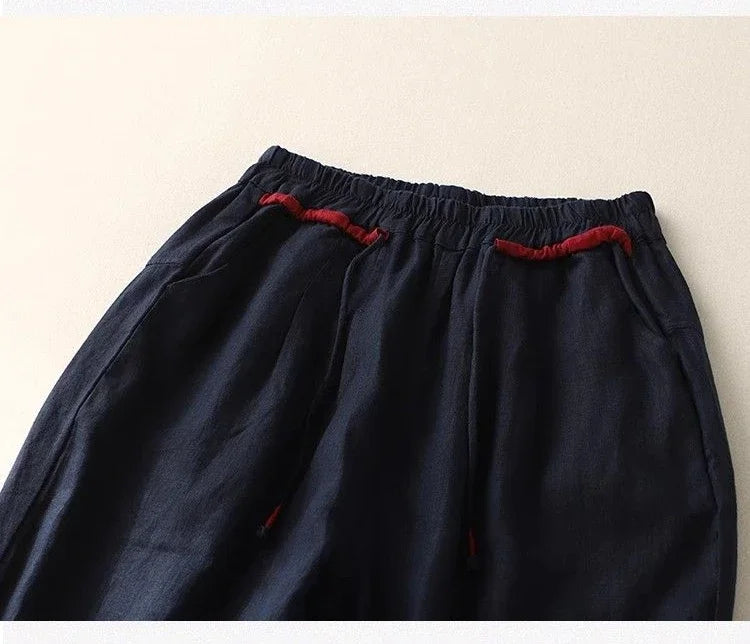 Loose Harem Pants Casual Versatile Fashion Cotton Linen Women&