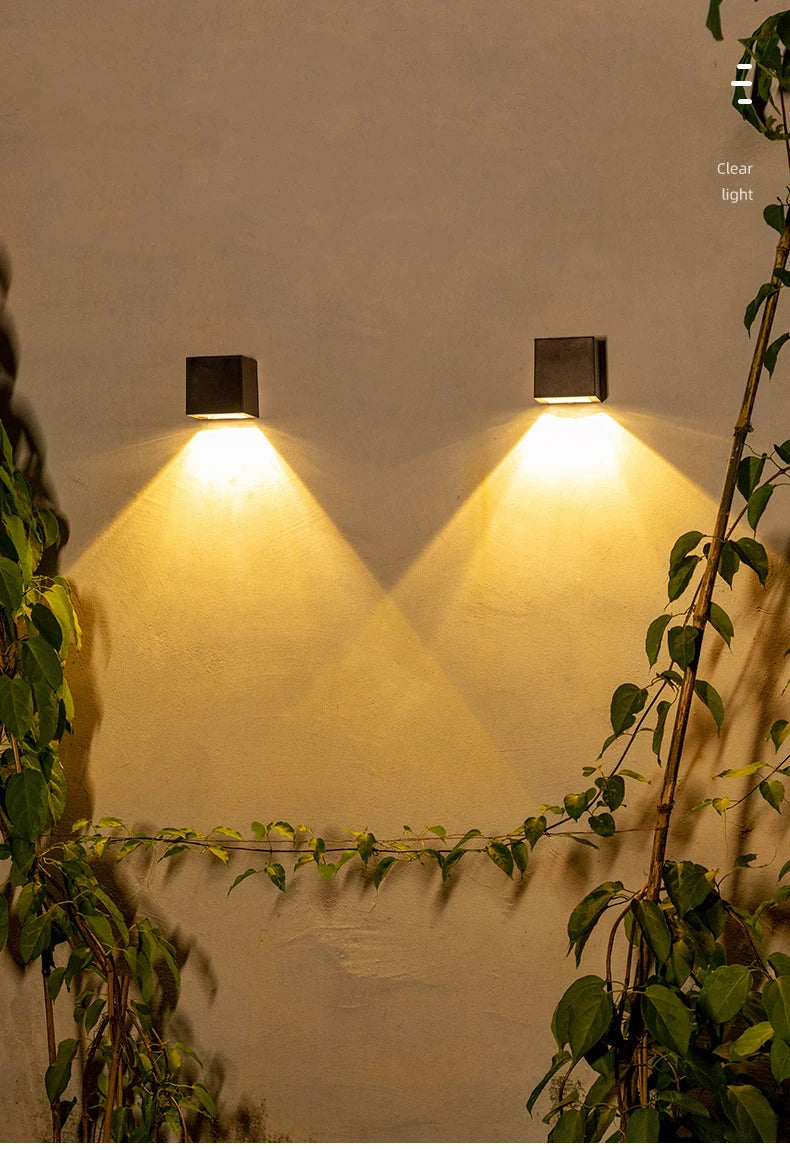 LED Solar Light Outdoor Garden Square Wall Lamp Outdoor Courtyard Garden Fence Lighting Wall Decoration Lamp