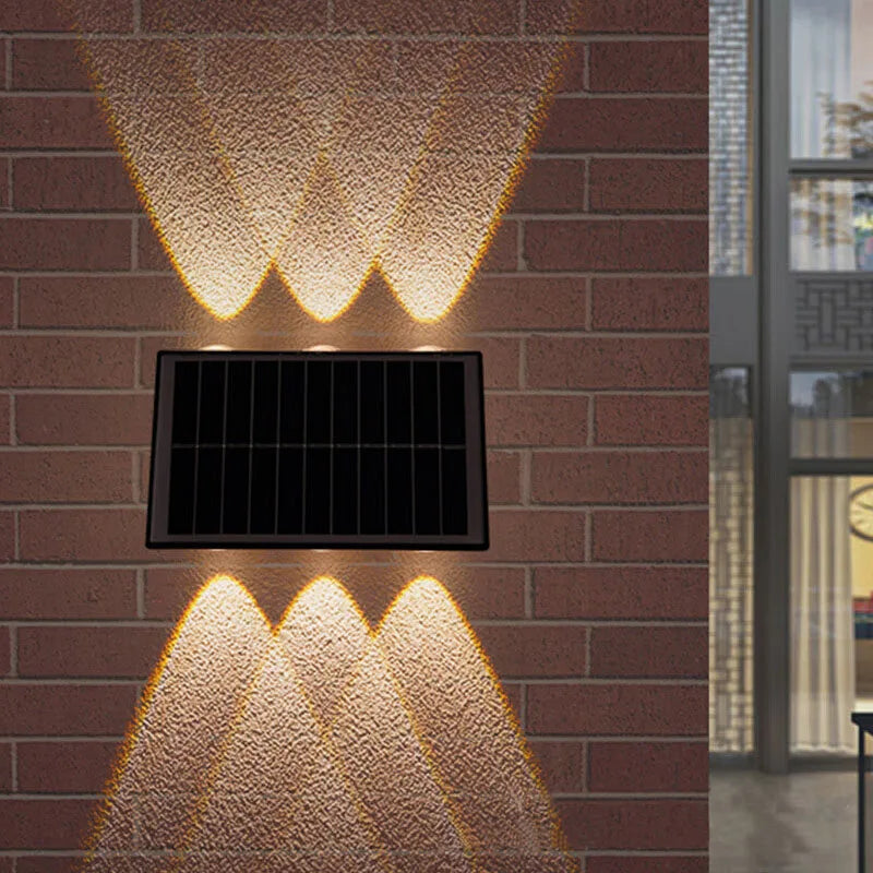 Outdoor Waterproof Wall Light Decorative Wall Lamp LED Solar Wall Lamp Up and Down Illuminate Home Garden Yard Decotration G6