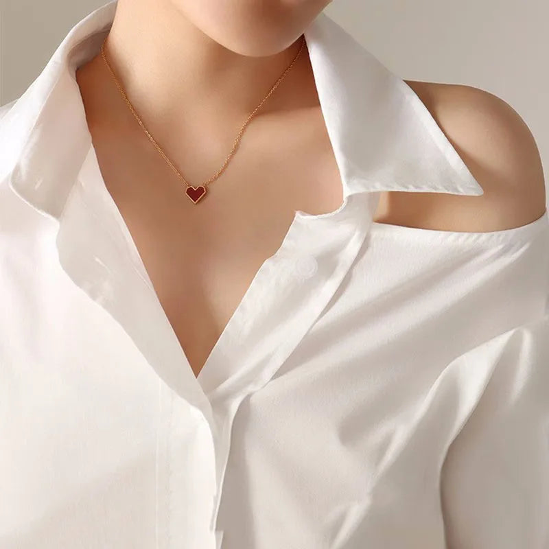 Minimalist Cute Tiny Heart Stars Stacked Choker Necklace Stainless Steel Gold Plated Chain Ladies Women Fashion Delicate Gift