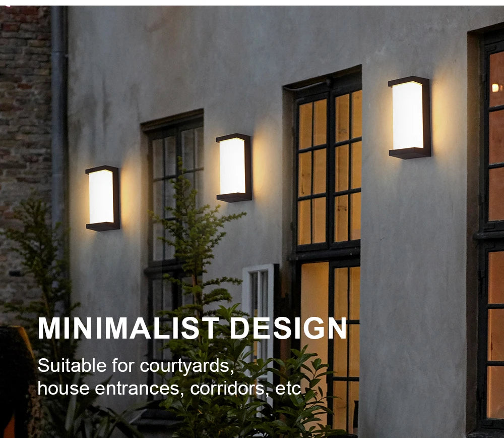 LED Wall Light Motion Sensor light AC85-265V 30W 16W 12W Waterproof Surface Mounted Indoor Wall Lamps Living Room Porch Outdoor