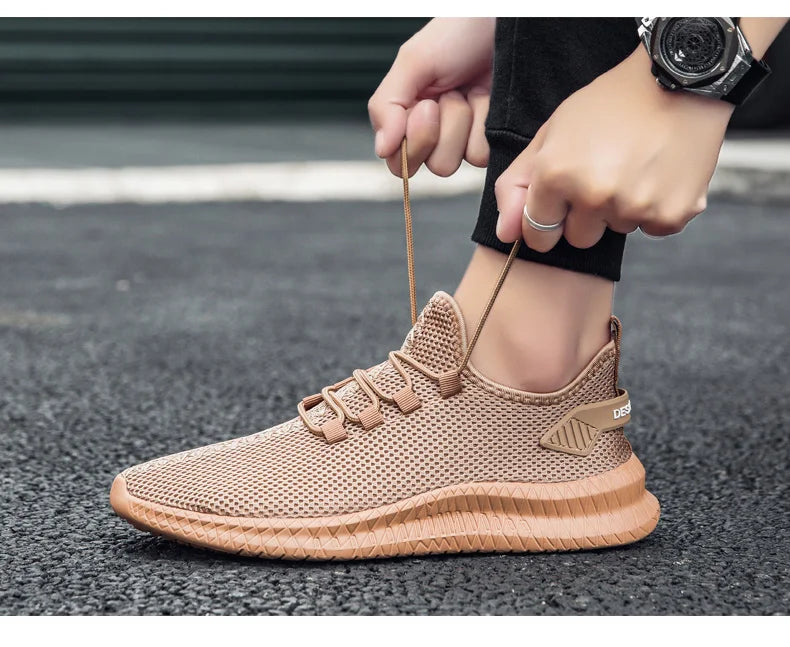 Summer Mesh Men Shoes Breathable Mens Sneakers Trendy Lightweight Walking Big Size Man Tenis Shoes Zapatillas Hombre