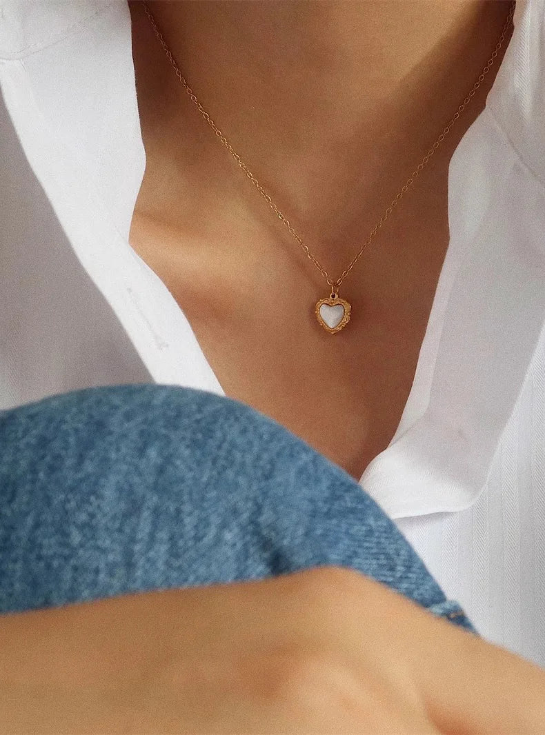 Minimalist Cute Tiny Heart Stars Stacked Choker Necklace Stainless Steel Gold Plated Chain Ladies Women Fashion Delicate Gift