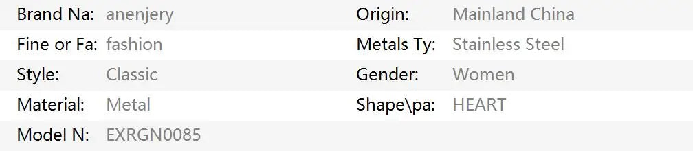 ANENJERY 316L Stainless Steel Green White Zircon Love Heart Necklace Earrings For Women Sparkling Jewelry Gifts Wholesale