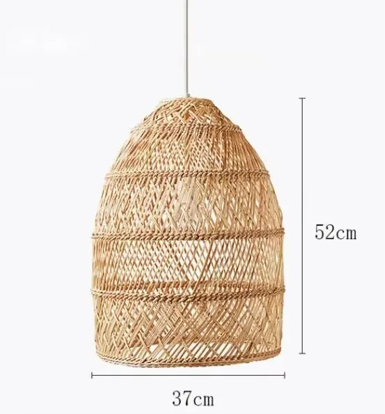 Rattan Pendant Lights Retro Hand-woven Hanging Basket chinese lantern for Dining Room Lights Bedroom Loft kitchen island lights