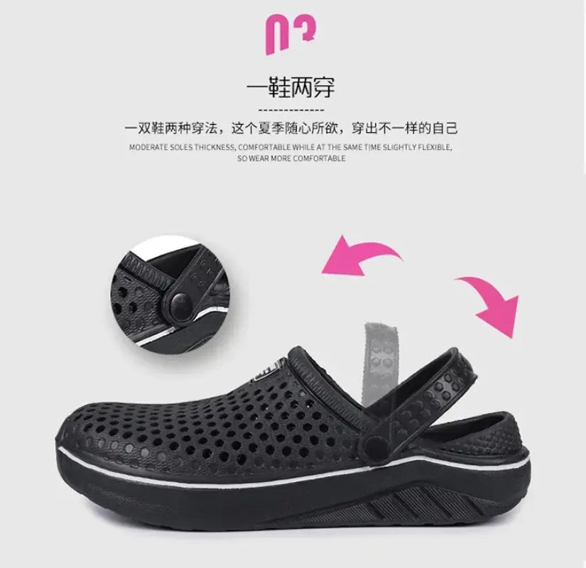 Couple’s EVA Clog Slippers Men Flat Sandals Man Women Summer Slippers Garden Shoes Outdoor Beach Clogs Home Slide Slip-on Shoes