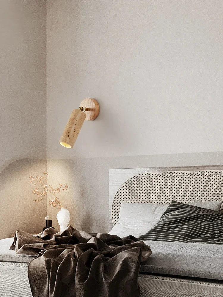 Wabi-sabi Wind LED with Spotlights Wall Lamp Retro Wall light for Bedroom Aisle Corridor Stairs Natural Stone Home Decoration