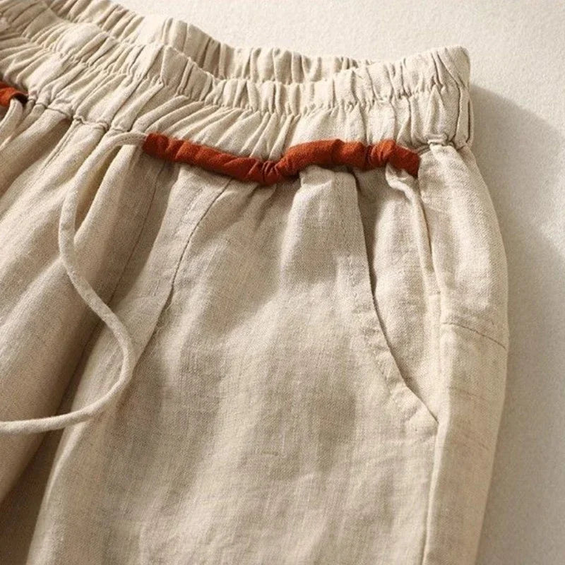 Loose Harem Pants Casual Versatile Fashion Cotton Linen Women&