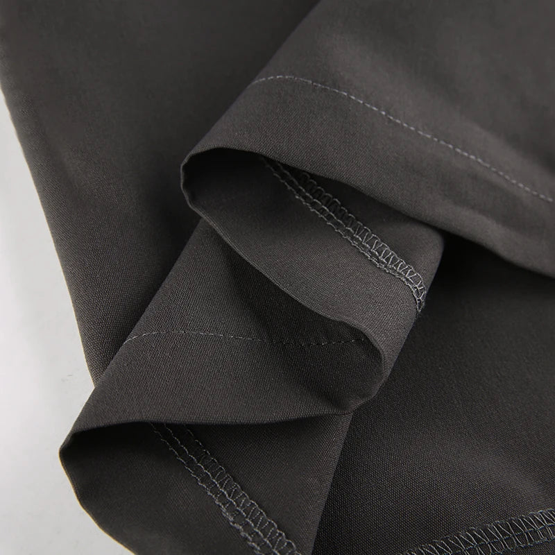 Shirring Casual Wide Leg Pants Women High Waist Street Basic Loose Sweat Trousers Korean Retro Gray Office Y2K Lady Pants