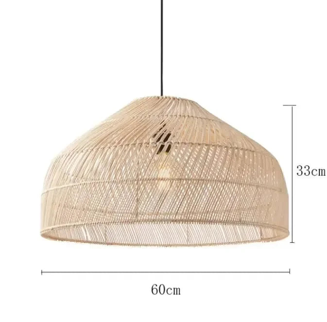 Rattan Pendant Lights Retro Hand-woven Hanging Basket chinese lantern for Dining Room Lights Bedroom Loft kitchen island lights