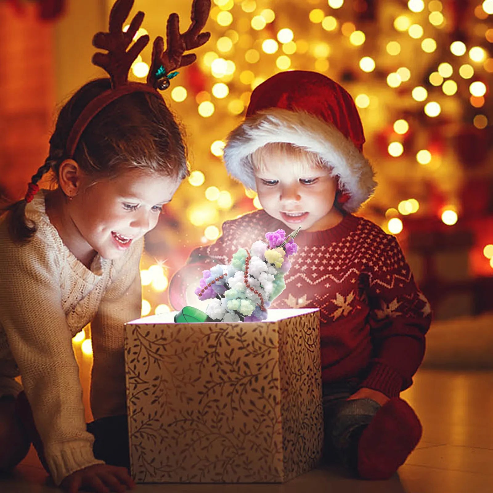 Magic Growing Christmas Tree Crystal Paper Christmas Decoration New Year Science Toy Artificial Home Decor Ornaments Wholes