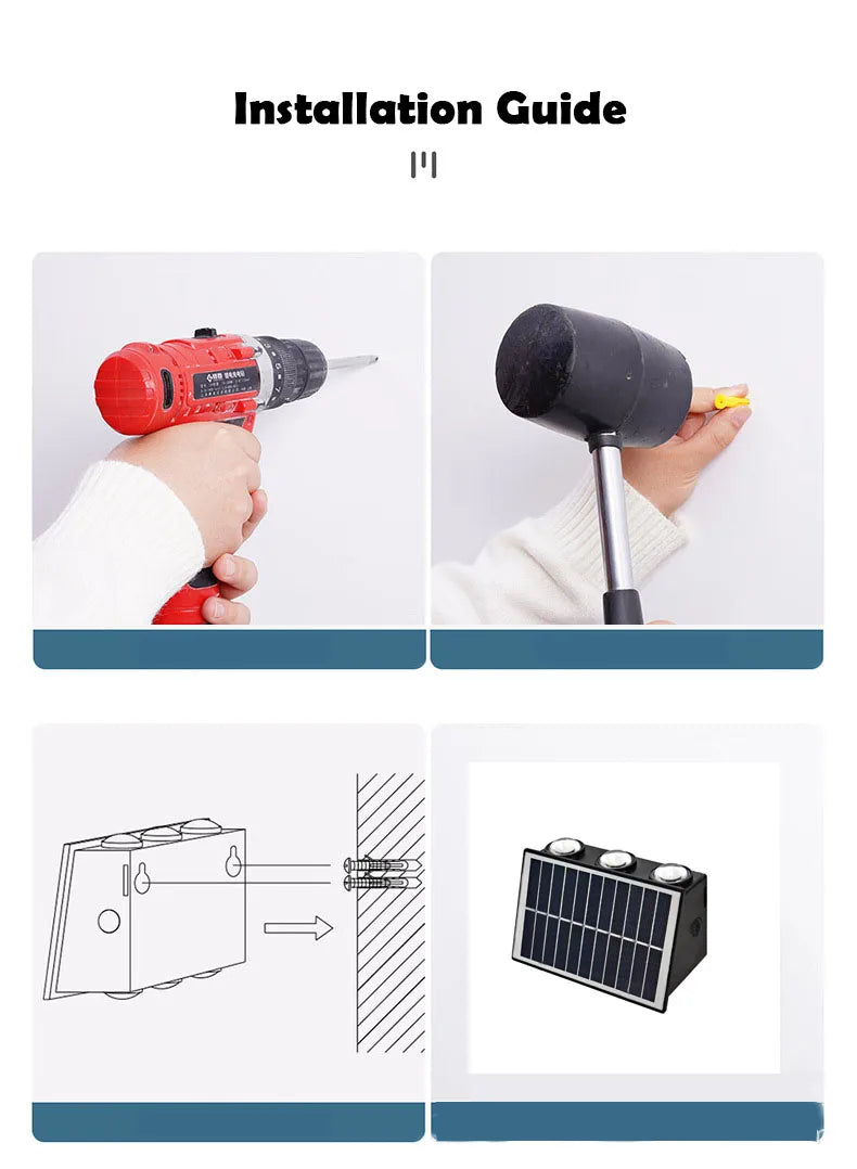 Outdoor Waterproof Wall Light Decorative Wall Lamp LED Solar Wall Lamp Up and Down Illuminate Home Garden Yard Decotration G6