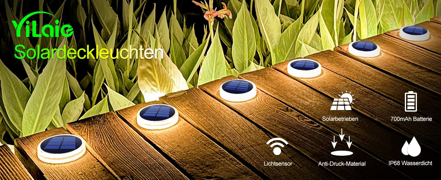 4 Pack Solar Ground Step Lights Waterproof IP68 Auto On/OFF Led Solar Light for Railing Stairs Yard Patio Pathway Driveway Lamp