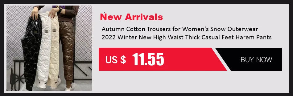 Winter Down Cotton Ultra-light 4XL Jogging Pant Women&