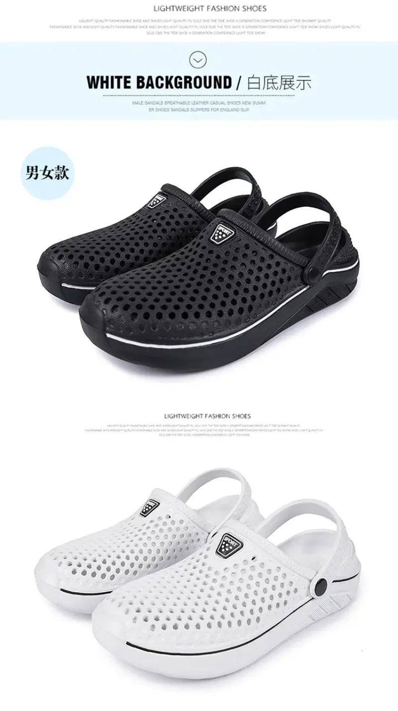 Couple’s EVA Clog Slippers Men Flat Sandals Man Women Summer Slippers Garden Shoes Outdoor Beach Clogs Home Slide Slip-on Shoes
