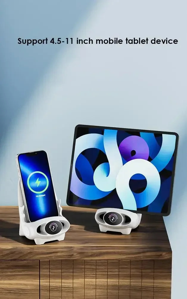 Desktop Vertical Holder Magnetic Wireless Charger Mobile Phone Stand Unique Mini Chair Shape Tablet Phone Fast Charging Station
