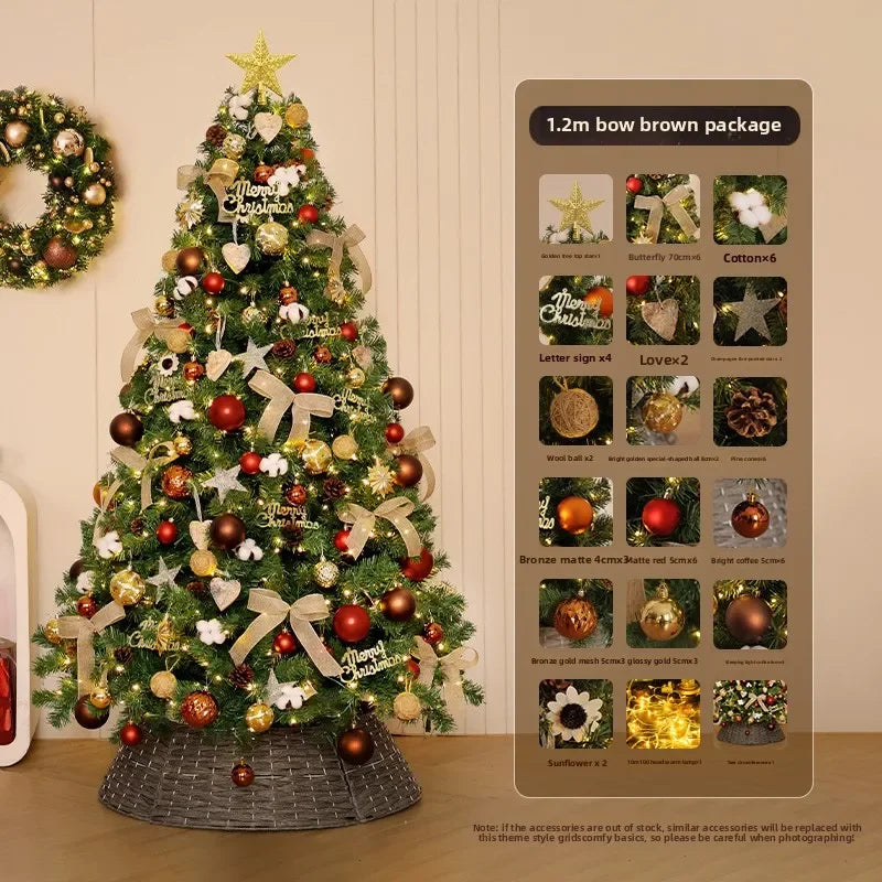 Christmas tree household large high-end Christmas decoration 2026 new living room DIY ornament scene layout