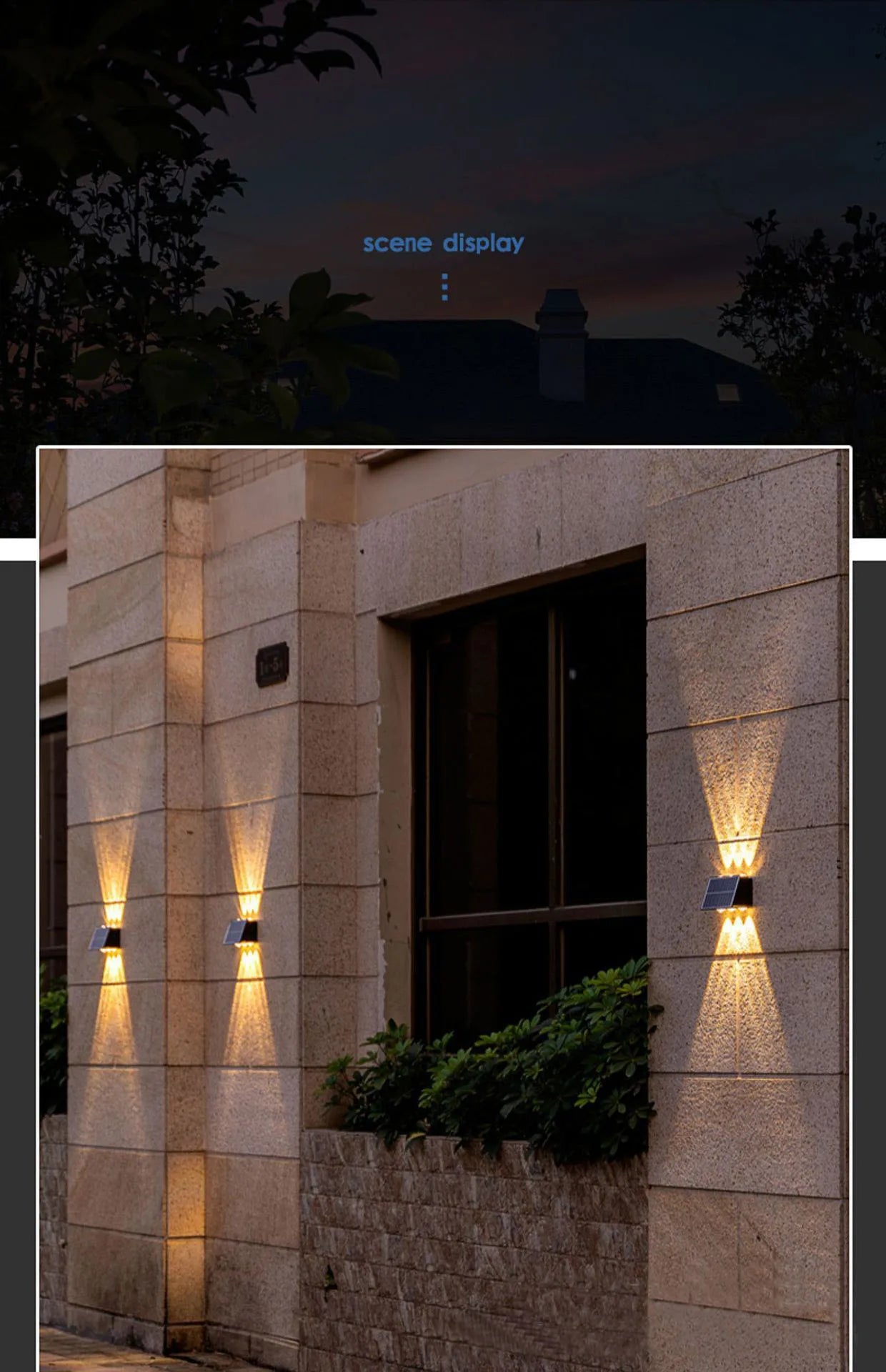 Outdoor Waterproof Wall Light Decorative Wall Lamp LED Solar Wall Lamp Up and Down Illuminate Home Garden Yard Decotration G6
