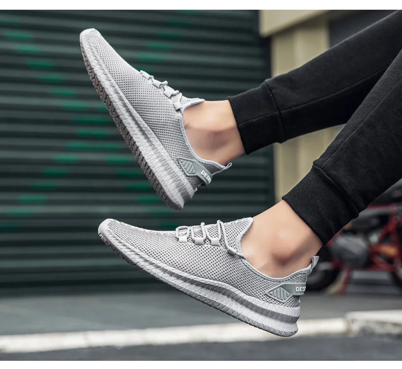 Summer Mesh Men Shoes Breathable Mens Sneakers Trendy Lightweight Walking Big Size Man Tenis Shoes Zapatillas Hombre