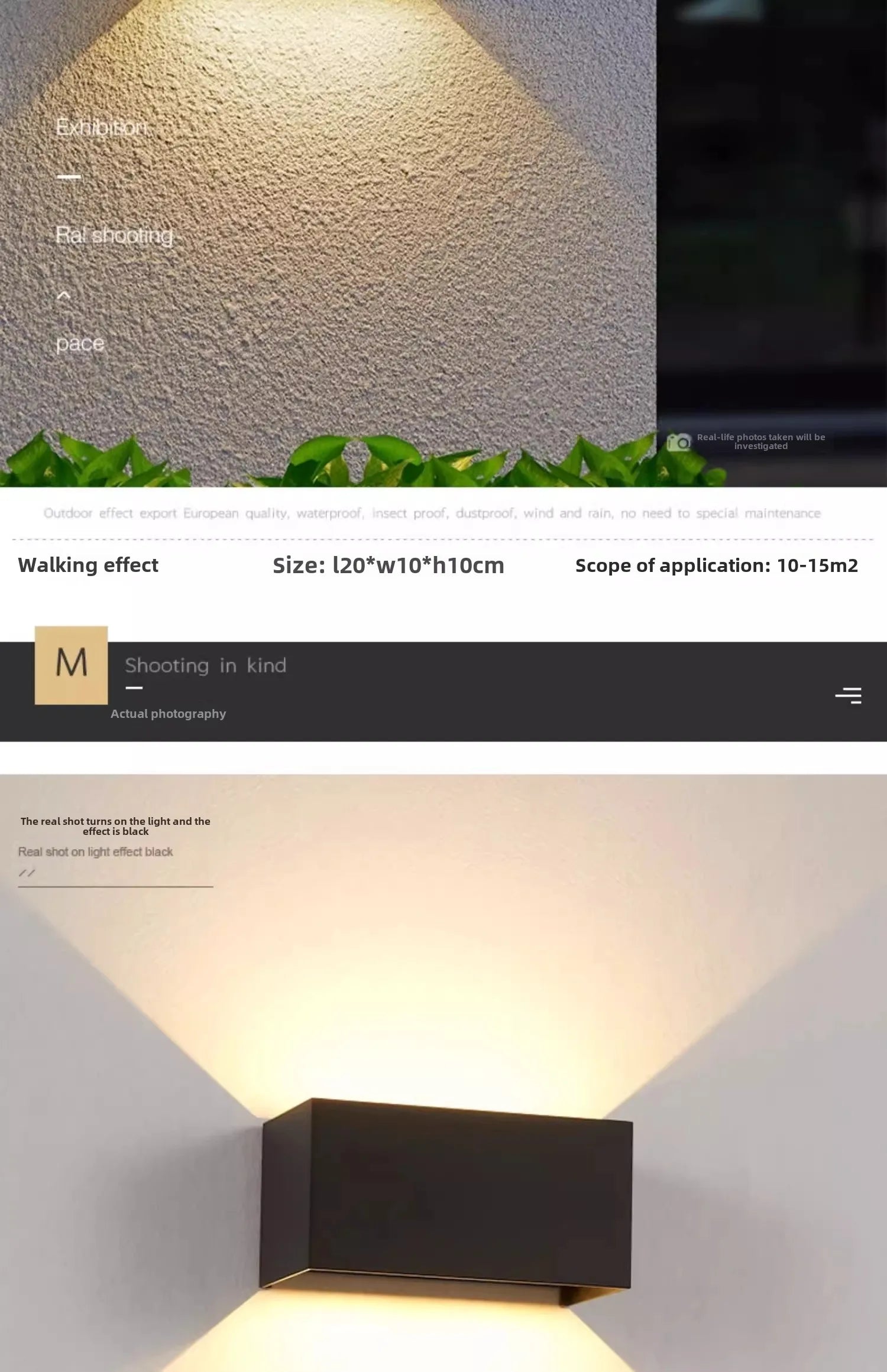 Aluminum LED Wall Lamp Outdoor Waterproof IP65 Interior Wall Light 12W24W Porch Garden Lights Living Room Street Stairs Lighting