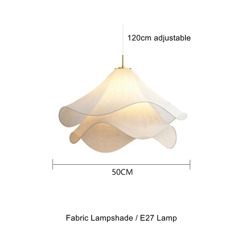 Art Decor Flower Pendant Light Fabric Lamps 80cm 60cm for Living Room Kids Room Dining Room Hanging Light Indoor Lighting