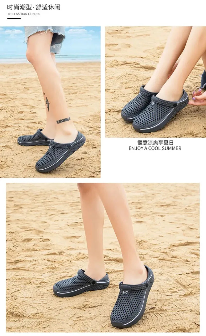 Couple’s EVA Clog Slippers Men Flat Sandals Man Women Summer Slippers Garden Shoes Outdoor Beach Clogs Home Slide Slip-on Shoes