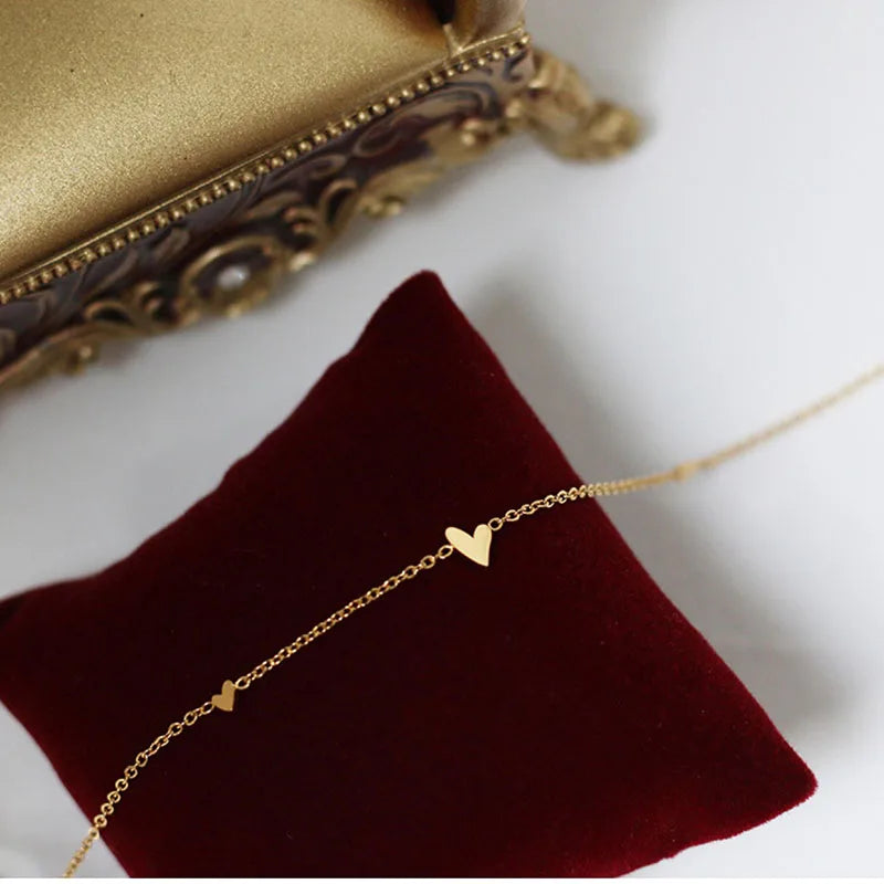 Minimalist Cute Tiny Heart Stars Stacked Choker Necklace Stainless Steel Gold Plated Chain Ladies Women Fashion Delicate Gift