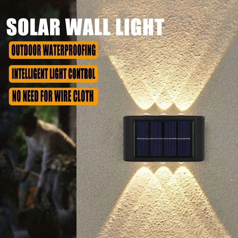 Solar LED Light, Outdoor Waterproof Wall Lamp, Dusk to Dawn Fence Lighting for Summer Garden Yard Porch Walkway Camping Home Dec