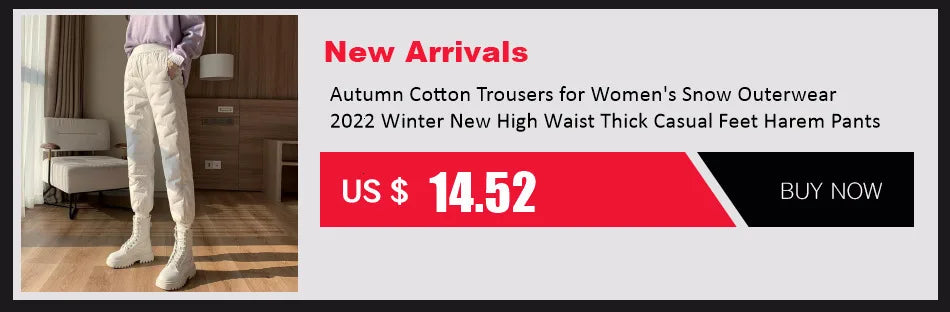 Winter Down Cotton Ultra-light 4XL Jogging Pant Women&