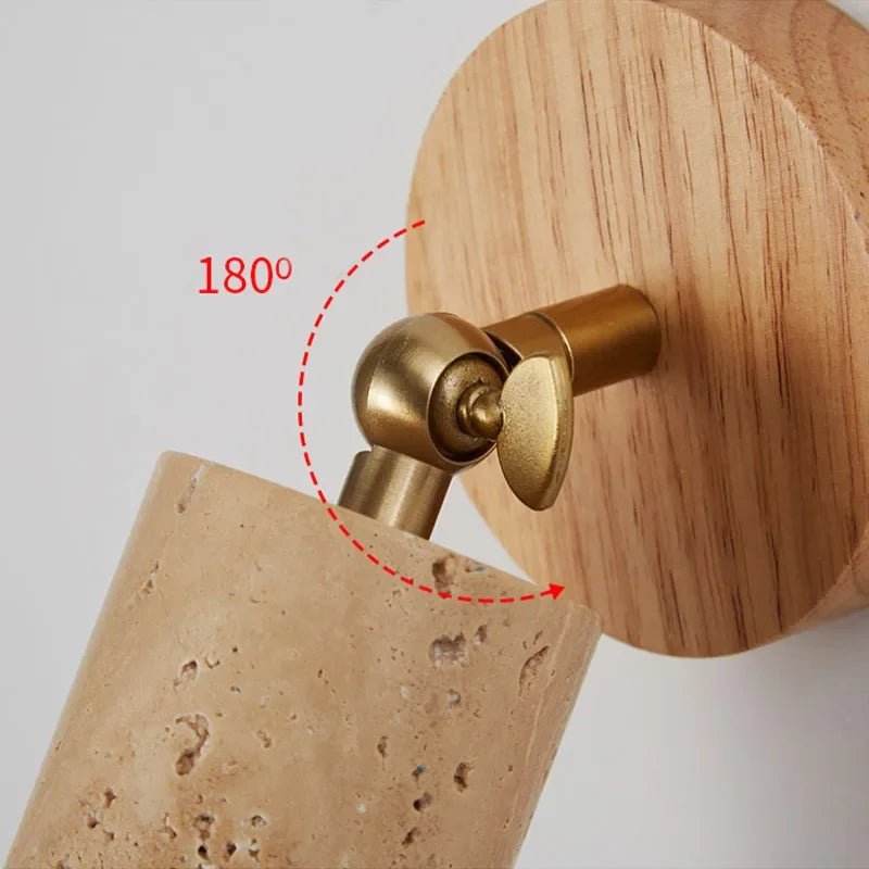 Wabi-sabi Wind LED with Spotlights Wall Lamp Retro Wall light for Bedroom Aisle Corridor Stairs Natural Stone Home Decoration