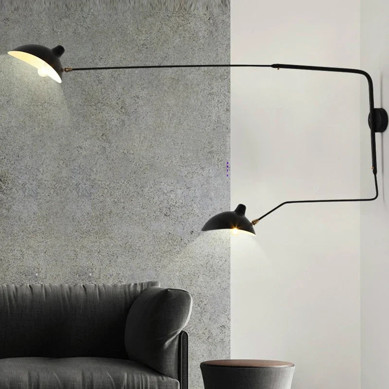 French Design Wall Sconce Lamp Long Arm Led Light with Angle Adjustable for Living Room Bedroom