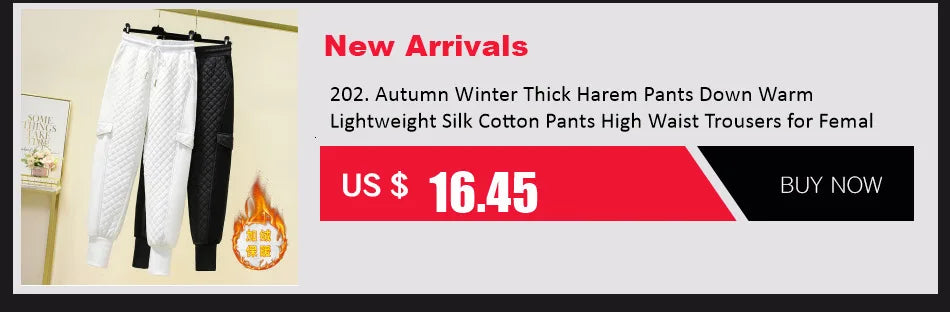 Winter Down Cotton Ultra-light 4XL Jogging Pant Women&