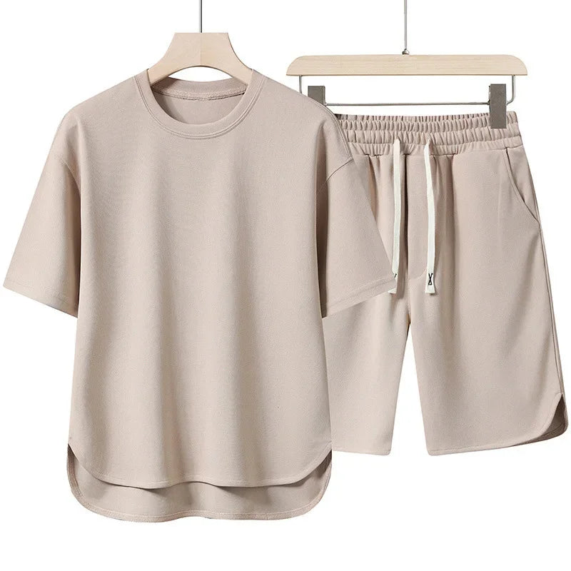 Short Sleeve High-Neck Top & Shorts