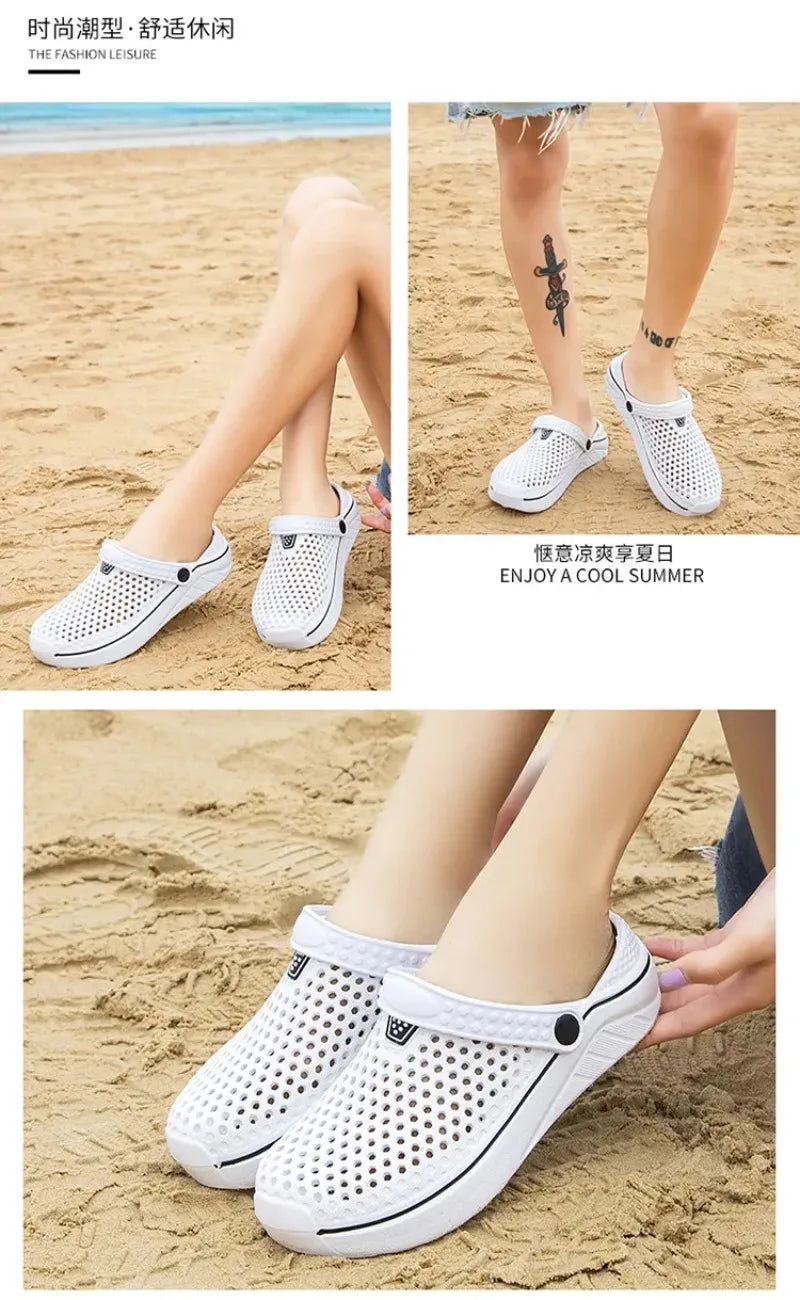 Couple’s EVA Clog Slippers Men Flat Sandals Man Women Summer Slippers Garden Shoes Outdoor Beach Clogs Home Slide Slip-on Shoes