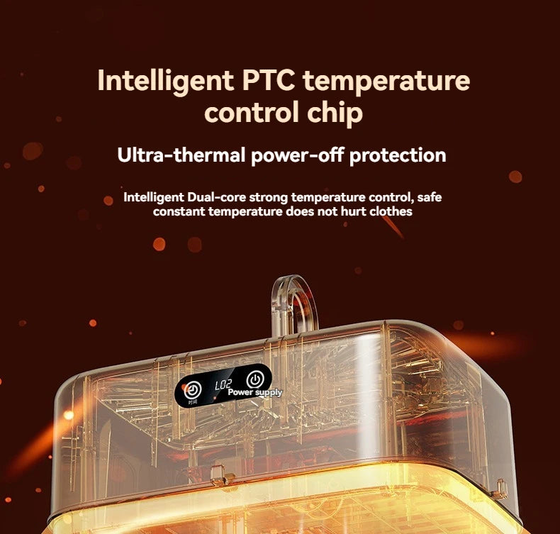 New Mini Portable Dryer Foldable Electric Dryer Intelligent Timed Fast Drying Household Cabinet with Drying Bag Compact Travel