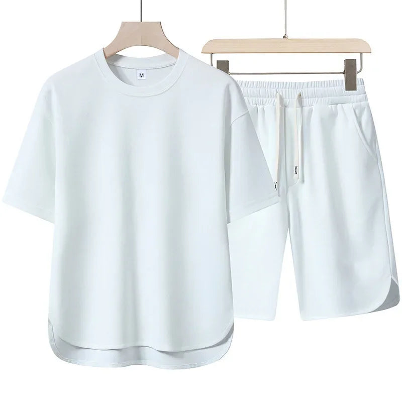 Short Sleeve High-Neck Top & Shorts