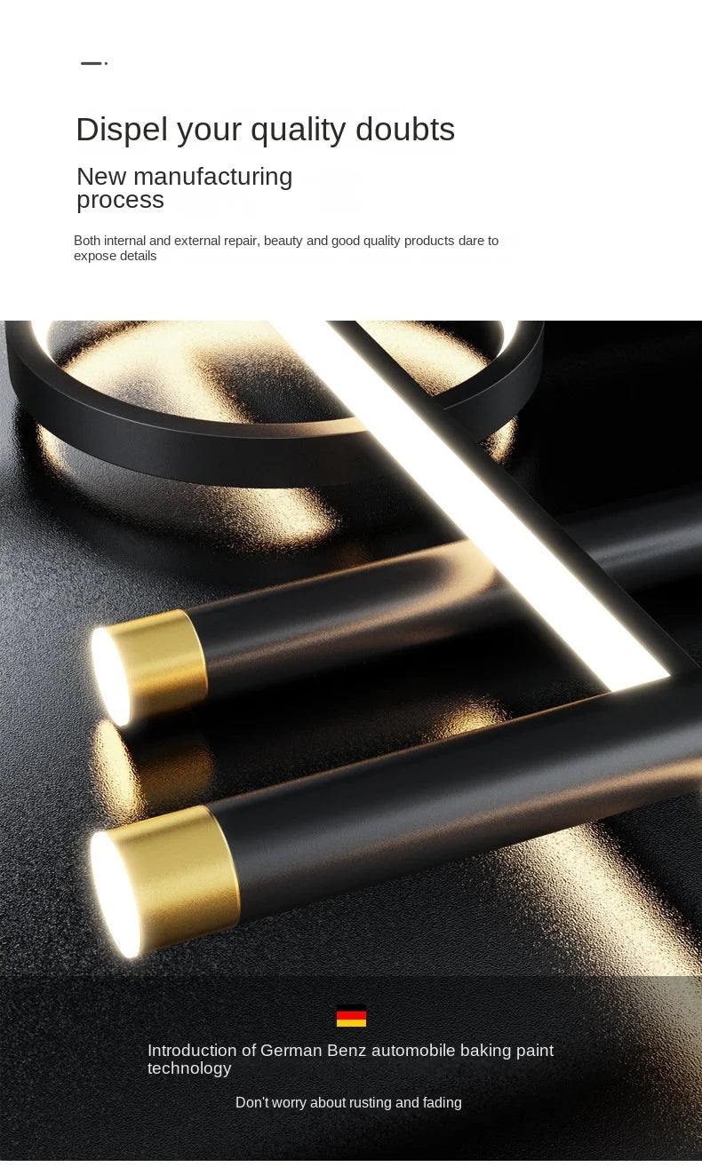 LED Modern Ceiling Chandeliers For Dining Room Table Pendant Lighting Lustre Lamps For Living Bar Minimalist Strip Lighting