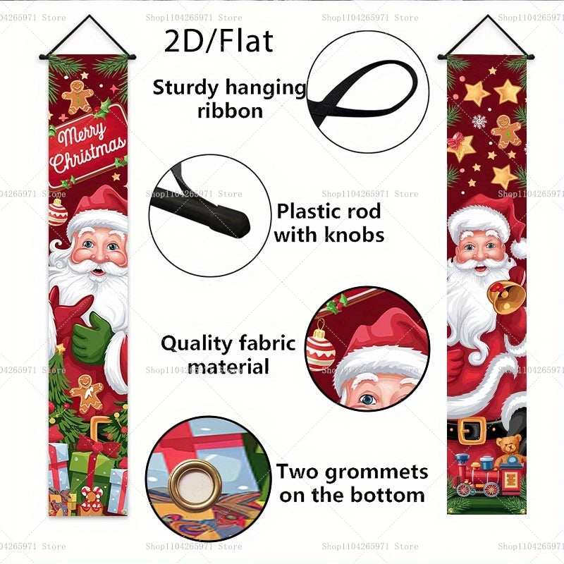 Christmas Door Decoration 2025 Merry Christmas Banner Decor for Home Hanging Xmas Ornament Navidad Happy New Year Gift 2026